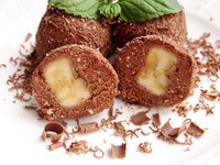 Творожно-шоколадный десерт с бананомИнгредиенты:-Шоколад –