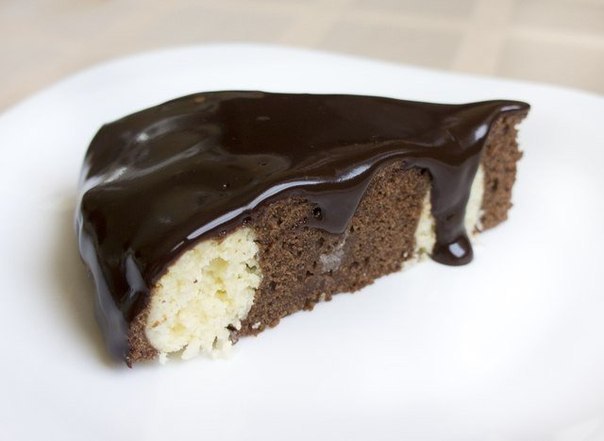 Шоколадно-творожный мягкий пирог