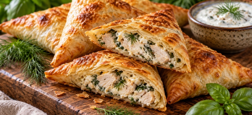 Хрустящие пирожки с курицей из лаваша: простой рецепт