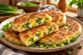 Ленивые пирожки с луком и яйцом на кефире