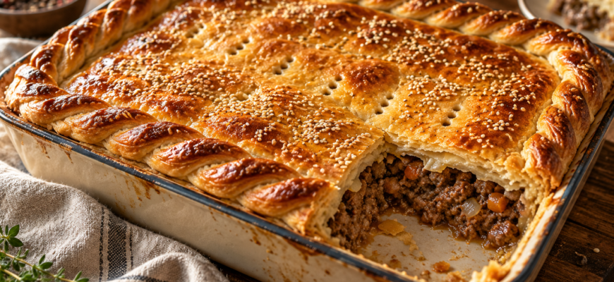 Мясной пирог с румяной корочкой: пошаговый рецепт