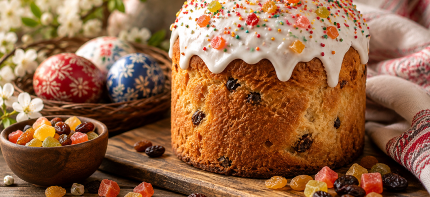 Пасхальный кулич: пышный семейный рецепт с изюмом и цукатами