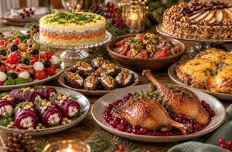 Праздничный стол: 8 рецептов горячего, закусок и салатов