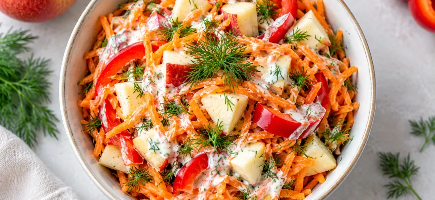 Салат для похудения из моркови, яблока и перца
