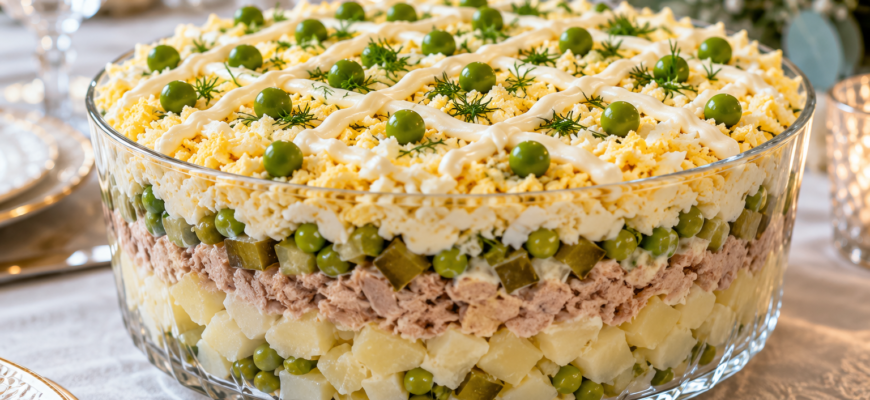 Салат «Каприз» с тунцом и картофелем: рецепт на праздник