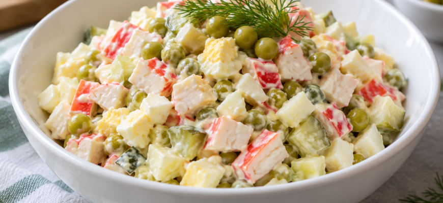 Салат «Лаура» с крабовыми палочками и яблоком