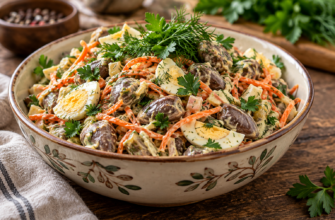 Салат с куриными сердечками и морковью по-корейски