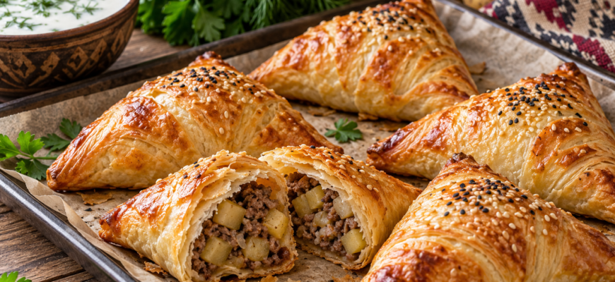Самса из фарша и картошки: слоёный рецепт на ужин