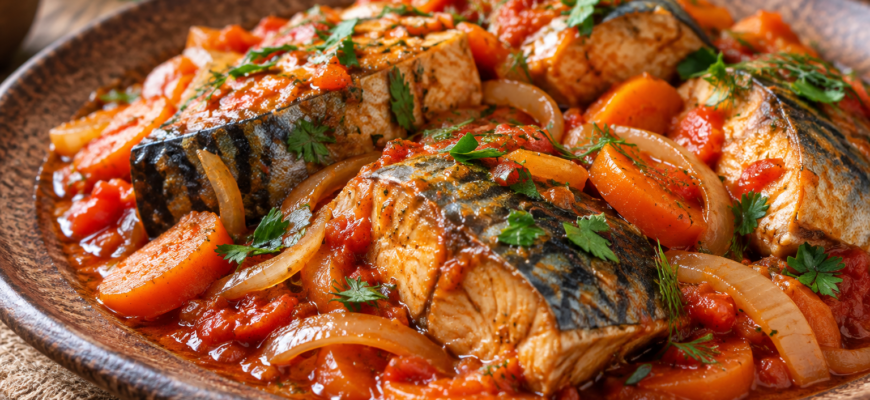 Скумбрия, тушеная с морковью и луком: простой рецепт