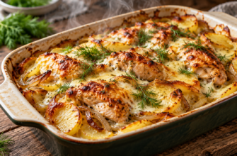 Сочная запеканка с курицей и картофелем: простой рецепт