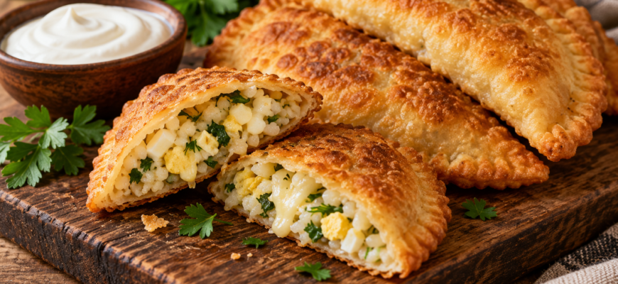 Сочные пирожки с луком и яйцом на кефире: быстро и без духовки