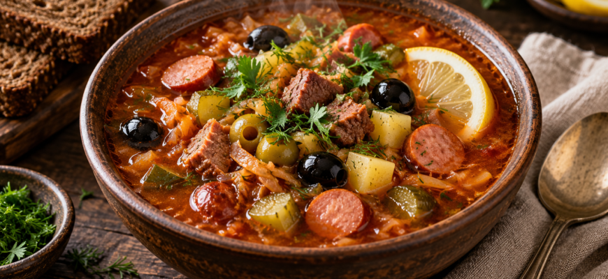 Солянка с капустой и сосисками: пошаговый рецепт