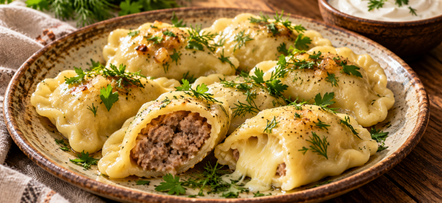 Вареники с фаршем и сыром: рецепт домашнего теста